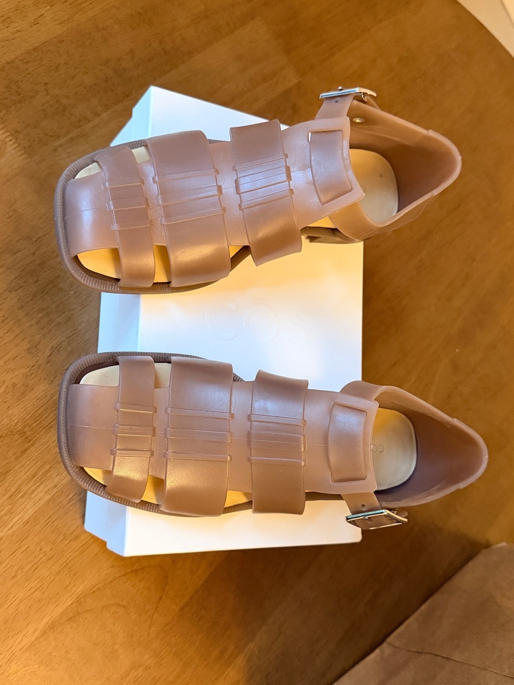 COS Brown Jelly Square-Toe Fisherman Sandals - Picture 2 of 4